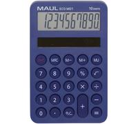 MAUL Calculatrice de poche ECO MD 1 – solaire, 10 chiffres, 5 fonctions – bleu clair 76×120×13 mm