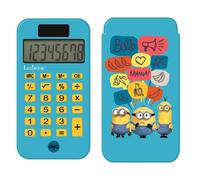 Lexibook- Calculatrice de Poche Moi, Moche et Méchant Minions, Fonctions Classiques et évoluées, Couvercle Rigide de Protection, à Piles, Bleu/Jaune, C45DES