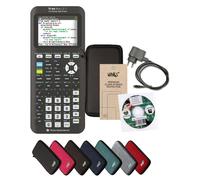 Calculatrice graphique TI 84 Plus CE-T avec écran couleur, compatible Python, et accessoires