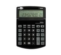 Calculatrice Liderpapier de Bureau XF40 12 Chiffres Deux Lignes solaires et Piles Noires 175 x 120 x 30 mm 40% recy