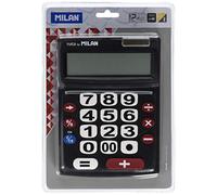 Calculatrice de bureau - Milan - Noir - 12 chiffres - Grandes touches - Double alimentation