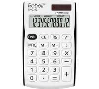 Calculatrice Rebell, RE-SHC312BK BX, white and black, pocket, 12-digit
