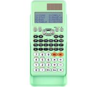Calculatrice Scientifique à 417 Fonctions, Couvercle de Protection, Panneau Solaire, Batterie LR44, Taille Standard, Dimensions 16,5 x 8 x 1,5 cm, écran LCD 96 x 31 Pixels, légère (Vert)