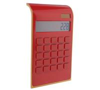 Calculatrice Solaire de Bureau Rouge, Plastique, Bouton Batterie Incluse | Petite et Légère, Pratique pour L’école, Usage Simple au Quotidien, Format Compact pour Élève