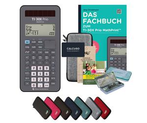 CALCUSO Ensemble Premium gris clair avec Calculatrice TI-30X Prio MathPrint