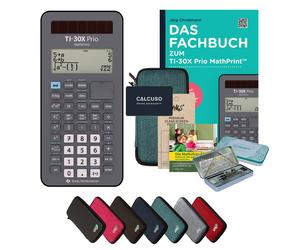 CALCUSO Ensemble Premium turquoise avec Calculatrice TI-30X Prio MathPrint
