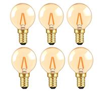 Caldarax G40 Vintage Mini Ampoule E14 LED 1W, Ambre Edison Ampoule E14 de Remplacement 10W pour Lumières Décoratives, Blanc Chaud 2200K, Non Dimmable, Lot de 6