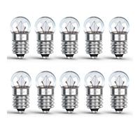 Caldarax Lot de 10 Mini Ampoules E10 DC 12V 0.25A, Blanc Chaud 3000K, E10 Petit Culot à Vis, Miniature Ampoules pour Lampe Torche, Expériences Électriques, Crèche de Noël, Voyant de Signalisation