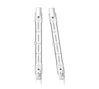Caldarax Lot de 2 Ampoule Halogène R7s 118mm 500W Dimmable, J118 Ampoule Halogène Crayon 230V, 11000LM 2700K Blanc Chaud, Projecteur Halogène Linéaire Pour Éclairage Paysager, Sécurité, Lampadaire