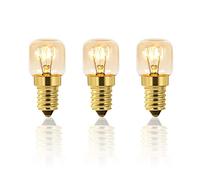 Caldarax Lot de 3 Ampoule de Four Dimmable, Edison E14 T22, Résistant jusqu'à 300 Degrés, 160LM, AC220V 2700K Blanc Chaud, Ampoule à Sel Pygmy Lamps, Four Frigo, Lampe de Sel, Four, Fours Grill