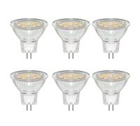 Caldarax Lot de 6 Ampoule GU4 LED 3W Spot, Blanc Chaud 3000K, Équivalent 20W 30W Lampe Halogène, 300LM, AC/DC 12V-24V, 120° Faisceaux, Non-dimmable, Avec Verre de Protection Transparent