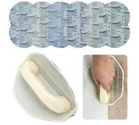 Cale de Ponçage d'Angle Semi-Circulaire, Ponceuse Manuelle Angle avec 12 Feuilles Abrasives P80-P320, Outil Ponçage Angle Intérieur Rentrant pour Polissage et Ponçage des Coins
