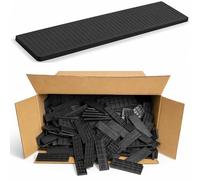 Cale Plastique de Reglage - 30 x 100 mm - Jeu de Cale Fenetre - Cales en Plastique Pour Terrasse Bois - Calle PVC Plastic (30 mm - 1-6 mm - 1000 pièces) (6 mm (Noir))
