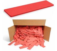 Cale Plastique de Reglage - 30 x 100 mm - Jeu de Cale Fenetre - Cales en Plastique Pour Terrasse Bois - Calle PVC Plastic (30 mm - 1-6 mm - 1000 pièces) (3 mm (Rouge))
