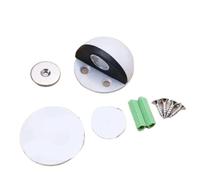 Cale Porte Butoir de porte en acier inoxydable, double loquet, sans poinçonnage, mur cale pare-chocs Pour parquets(White)