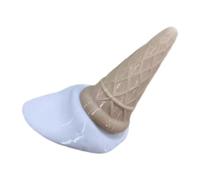 Cale-porte en forme de cornet de glace en caoutchouc souple Blanc | Tapis anti-collision amovible à suspendre avec protection de sol antidérapante, large base stable pour décoration d'intérieur