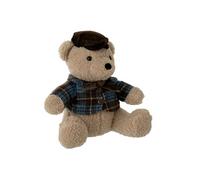 Cale-Porte Ours Léon 27cm Beige Bleu Polyester