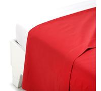Caleffi Coton uni Drap de Dessus, Rouge, Simple