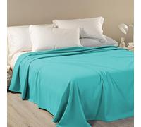 Caleffi Couvre-lit 1 Place et demie Non matelassé, Dobby, 50% Coton, 50% Polyester, 220 x 260 cm, Bleu Clair, 1010284