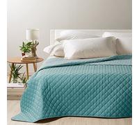 Caleffi - Couvre-lit matelassé printanier pour lit 1 place et demie - Mélange Couleur Anis Couleur Unie en Coton