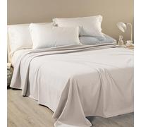 Caleffi Dobby Couvre-lit Double Non matelassé, 50% Coton, 50% Polyester, 260 x 260 cm, Taupe 1010276