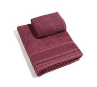 Caleffi Gim Serviette avec Ospite, Coton, Bordeaux, 40 x 55 + 60 x 100, 64415 cm, Caleffi