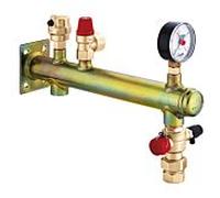 Caleffi groupe de raccordement de cuve 335631 acier, 3/4 "x3 bar, vanne à bouchon jusqu'à 50 kW