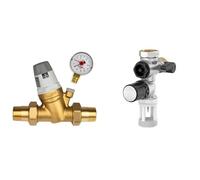 Caleffi Réducteur de pression d'eau 3/4" DN20 pour eau avec cartouche remplaçable et manomètre & COMAP Groupe de sécurité 889 siège Inox droit pour chauffe eau, cumulus - 20x27 ou 3/4" - R110007001
