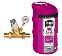 Caleffi Réducteur de pression d'eau 3/4" DN20 pour eau avec cartouche remplaçable et manomètre & Tangit Uni-Lock | Fil de nylon (bobine de 80 m) pour étanchéité des raccords filetés sur tuyaux