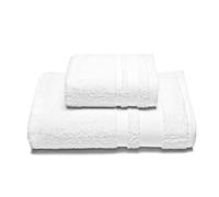 Caleffi - Serviette de Bain 2 Pièces en 100% Coton Eponge - 1 Serviette Toilette 50x100 cm + 1 Serviette Visage 40x60 cm, Douce et Ultra Absorbante - Serviettes Eponge - Lot Serviette