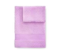 Caleffi - Serviette de Bain 2 Pièces en 100% Coton Eponge - 1 Serviette Toilette 50x100 cm + 1 Serviette Visage 40x60 cm, Douce et Ultra Absorbante - Serviettes Eponge - Lot Serviette