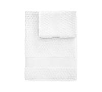 Caleffi - Serviette de Bain 2 Pièces en 100% Coton Eponge - 1 Serviette Toilette 50x100 cm + 1 Serviette Visage 40x60 cm, Douce et Ultra Absorbante - Serviettes Eponge - Lot Serviette