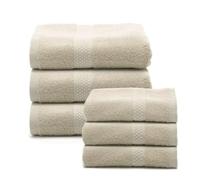 Caleffi - Set de serviettes de bain visage et bidet en éponge douce 100 % coton avec 3 serviettes visage 55 x 100 cm + 3 serviettes bidet invité 40 x 60 cm, serviette résistante aux lavages fréquents