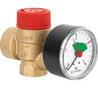 Caleffi Soupape de sécurité, soupape de surpression, chauffage avec manomètre 3,0 bar