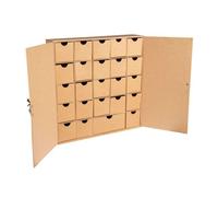 Calendr.De L'avent Pap.Mâché, Fscrec100%, Kraft, 29,6x29,6x6,5cm, Petite Armoire