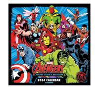 Calendrier 2024 Marvel Avengers - Agenda mensuel 30 cm x 30 cm, cadeaux Marvel pour homme et femme, cadeaux Marvel pour garçons et filles, calendrier pour enfants - Produit officiel