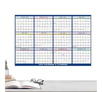 Calendrier 2026 12 mois - Calendrier 2026 effaçable 12 mois - Agenda académique pliable pour décoration d'intérieur, bureau, famille, collège, salle de nseignant, étudiant, Noël
