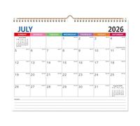 Calendrier 2026-2027, Calendrier Mural De 18 Mois De Juillet 2026 À Décembre 2027 | Planificateur Mural Familial Avec Reliures À Double Spirales, Grands Carrés D'écriture, Pour Maison Bureau