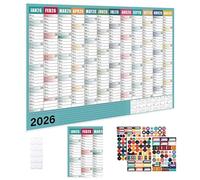 Calendrier 2026 | Calendrier Mural Annuel 2026 | Affiche Année Académique Avec Autocollants Pour Les Enseignants Et Les Étudiants Planification Pour Appartement, École, Bureau, Maison Et Salle De