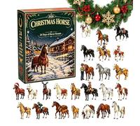 Calendrier 2026 Cheval de Noël Avent1, compte à rebours 2D 2D Ornements | Pendentifs animaux pour les amateurs d'équitation, la famille, les amis, décoration de vacances pour la maison, l'arbre