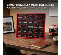 Calendrier 2026 imprimé en 3D pour concours de sport automobile - Calendrier de suivi des dates pour collectionneur - Cadeau mural