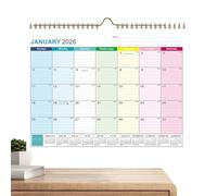 Calendrier 2026 - Planificateur Mensuel Hebdomadaire avec Cases Lignées,Calendrier De Bureau 18 Mois Planificateur Mural | Pour Rendez-Vous Planning Bureau Et Famille
