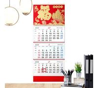 Calendrier 2026 | Planificateur mensuel pliable à 4 compartiments avec décoration à suspendre | Calendrier mural 2026 | Pour salle de ureau, maison, dortoir, restaurant, planification du