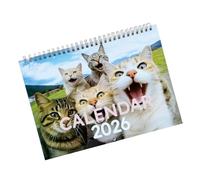 Calendrier 2026 sur le thème des chatons avec reliure à double | Calendrier mensuel avec reliure à double spirale de janvier à décembre pour la planification quotidienne