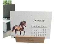 Calendrier 2026 - Un bel organisateur et planificateur de bureau avec une base en bois, calendrier de bureau décoratif en position verticale, pour maison, bureau, école, salle de hambre à