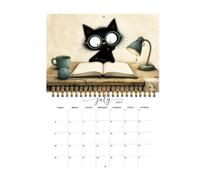 Calendrier 2027 - 12 mois - Motif chat mignon - Semainier mensuel | Calendrier mural de bureau pour la maison, le bureau, le salon, le dortoir, la cuisine, l'école, les femmes, les hommes