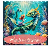Calendrier 2027 · Aventures de sirènes | La Petite Sirène et ses Aventures, créé avec IA · 30 × 30 cm carré · CALVENDO Calendrier mural