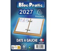 Calendrier 2027 Bloc Éphéméride de Bureau - Date à Gauche - RdV à Droite