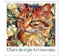 Calendrier 2027 · Chats de style Art nouveau | Images de style Art nouveau générées par l'IA · 30 × 30 cm carré · CALVENDO Calendrier mural