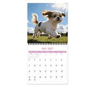 Calendrier 2027 Chien Drôle Épais Grandes Cases Semainier Mensuel | Calendrier 2027 12 Mois Maison École Salle de Classe Université Agenda Rendez-vous